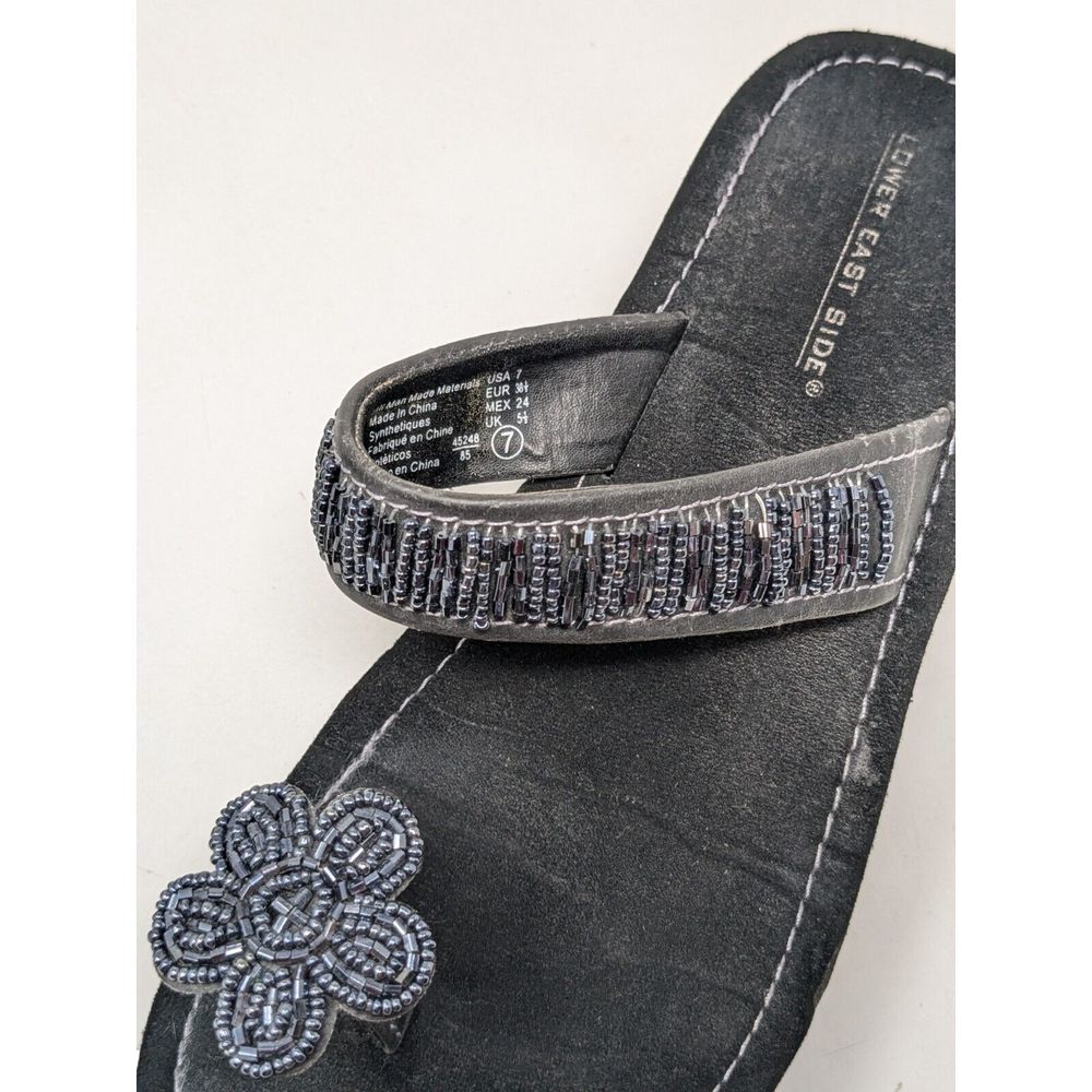 Vintage Y2K Lower East‎ Side Size 7 Chunky Platform Sandals Black Flower 90s - Picture 9 of 12